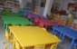 【厂家】幼儿园塑料六人桌椅，实木学习课桌椅